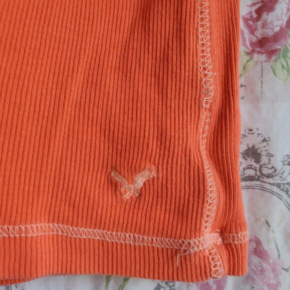 American Eagle Womens Boyfriend Tank Top Size S Racerback Ribbed Metallic Thread - Picture 3 of 7